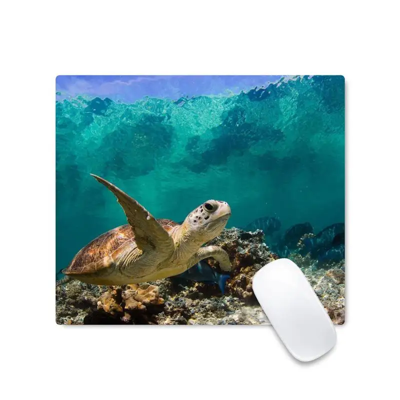 

Turtle Natural Rubber Gaming mousepad Desk Mat Non-slip Cushion Square Thickness 2mm