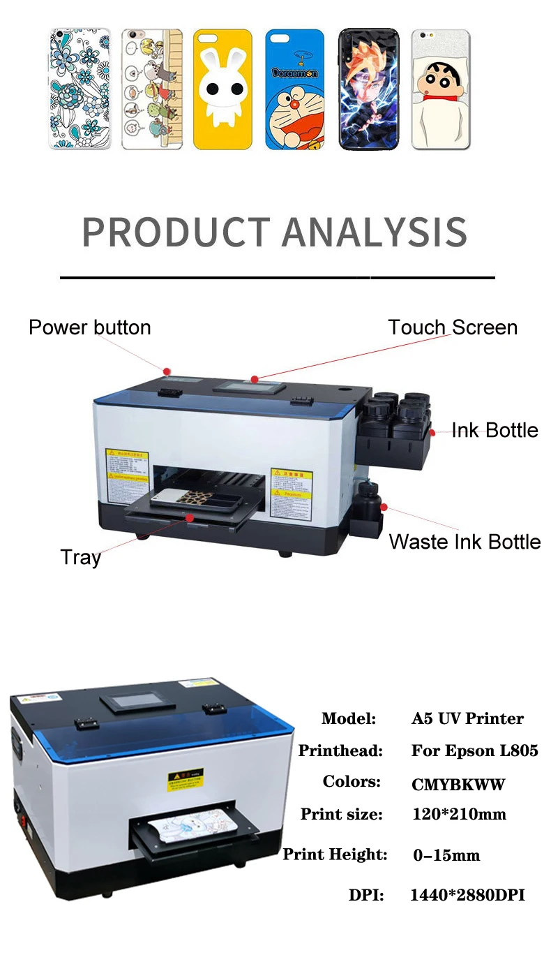 Vilaxh Телефон Чехол печатная машина автоматическая планшетный УФ-принтер мини