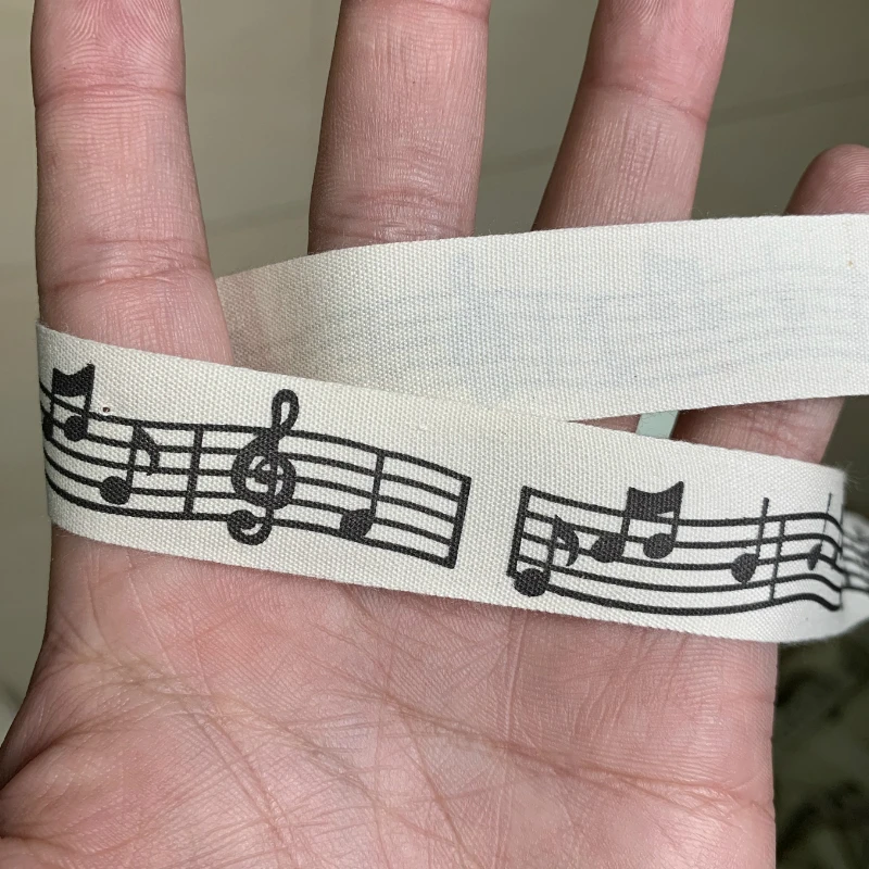 5 Yards/lot 20mm Cotton Ribbon Handmade Design Black Printed Ribbons For Wedding Christmas Decoration DIY Sewing Fabric | Дом и сад