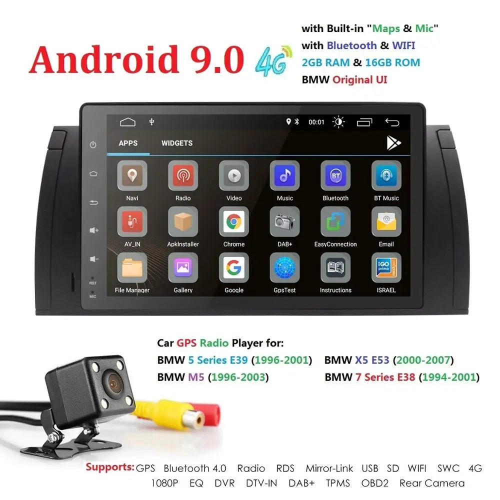 Hizpo 9 дюймов 1024x600 HD сенсорный экран 1 din Android 0 Автомобильный мультимедийный Радио