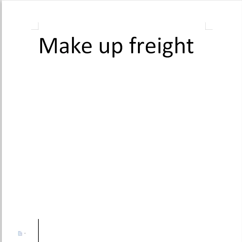 

Make up freight