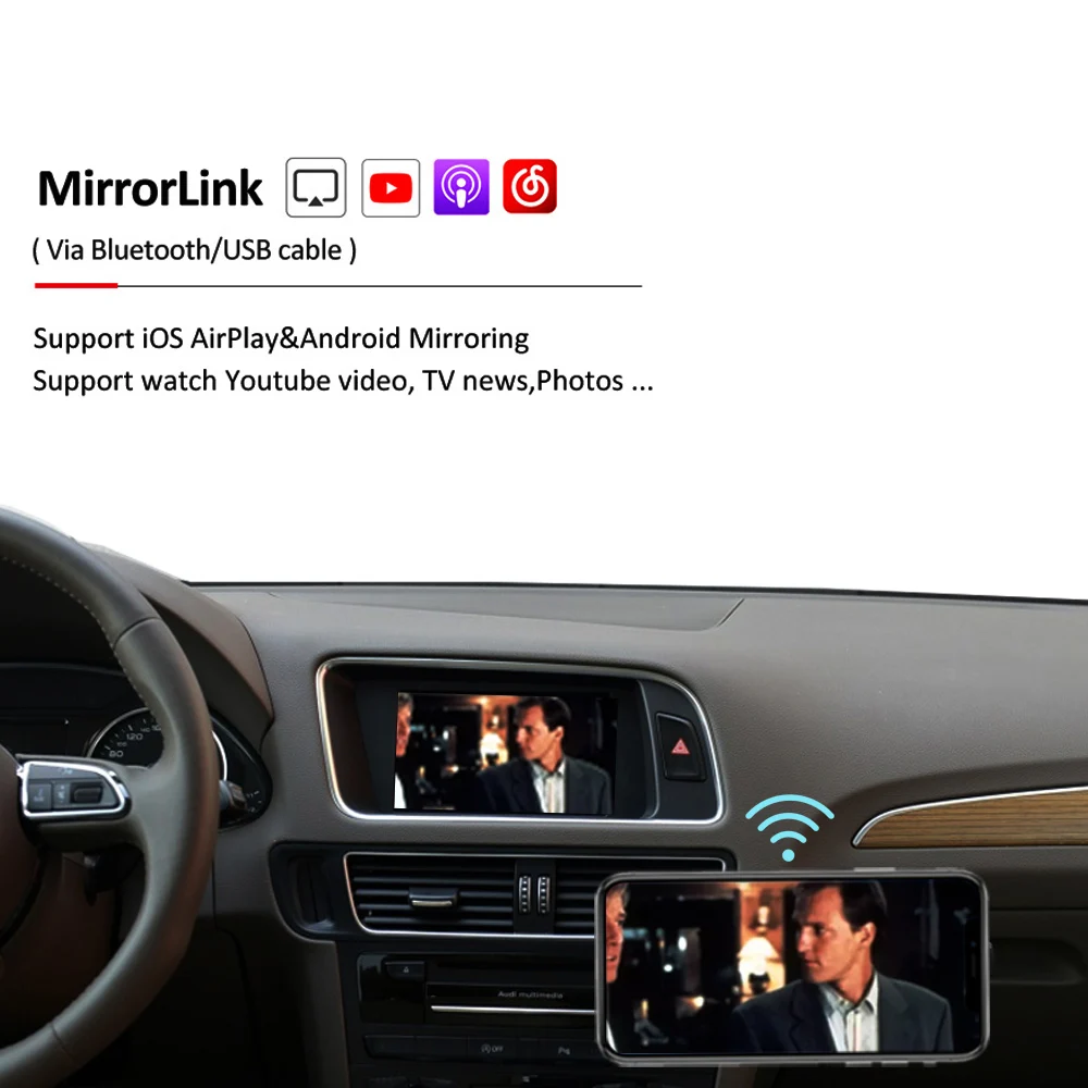 Беспроводной блок для автоматической модернизации Apple CarPlay Android Audi A4 S4 RS4 A5 S5 RS5 Q5 MMI