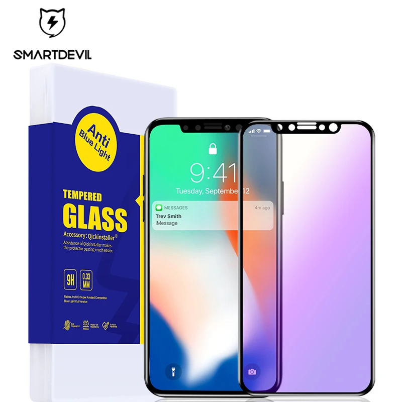 Защитное стекло SmartDevil 2.5D 9H закаленное с полным покрытием для смартфонов iphone X