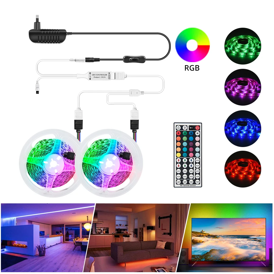 Светодиодная лента 5050 светодиодный светильник RGB гибкая 2835 5 м 10 15 + пульт