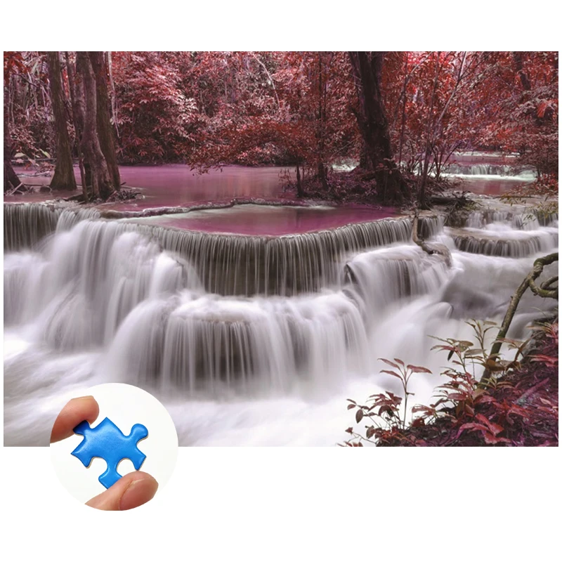 

Jigsaw Puzzle 1000 Pieces Decompression Educational Toys for Children Adult Kids The Forest Falls Scenery