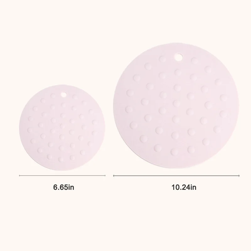 

Silicone Non-slip Heat Insulation Pad Round with a Hanging Hole Kitchen Supplies FEA889