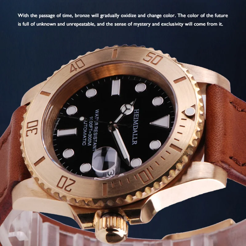 Для мужчин для дайвинга наручные часы мужские автоматические HEIMDALLR роскошные