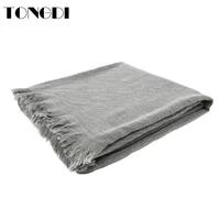 tongdi soft warm thin morandi color fringed knitting blanket pretty gift luxury decor for bed sofa all season handmade sleeping