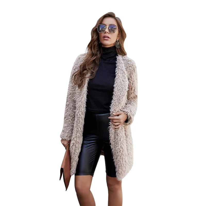 

Пальто женское, однотонное, теплое, свободное, с длинным рукавом, для осени и зимы