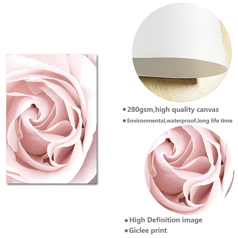 Настенный постер с розовыми цветами Скандинавская Цветочная печать современное