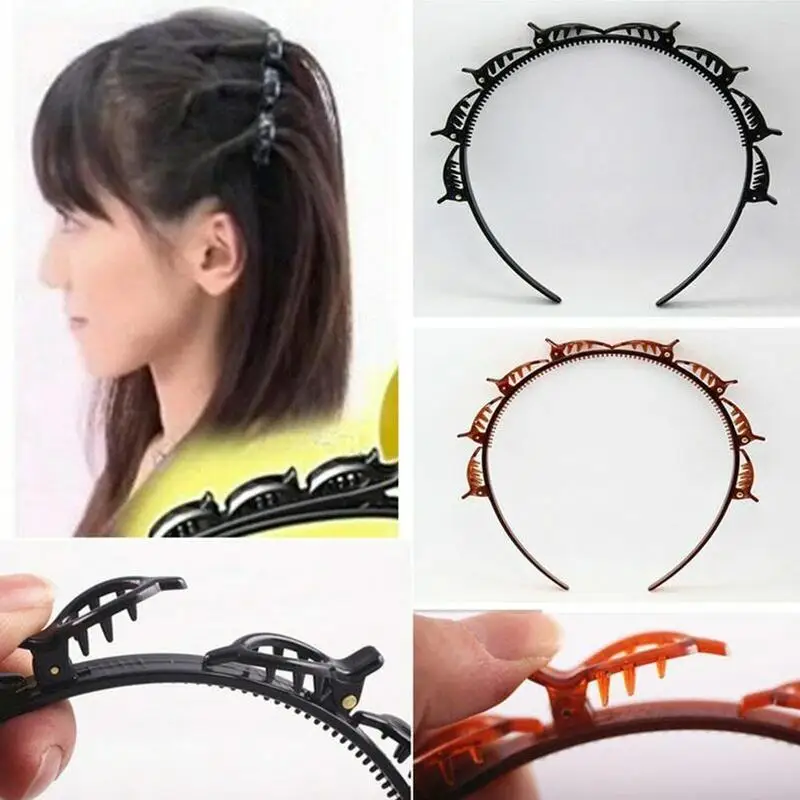 

Bangs Hairpin Headband With 8pcs Clips Fashion Wave Zigzag Band Notched Comb Headbands Women Braid Hairstyle Hair Accessories