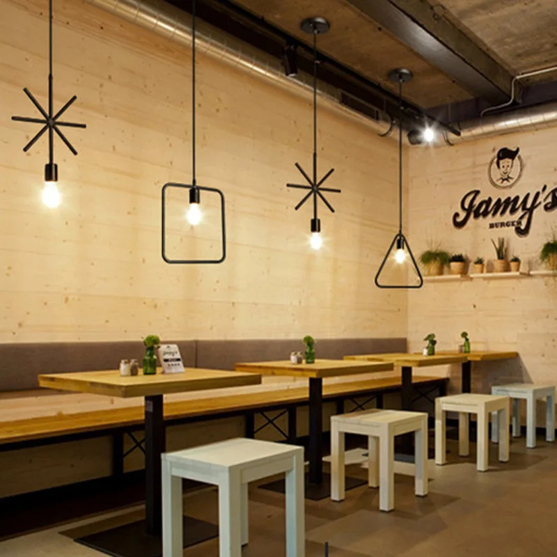 Винтаж кованого железа светодиодный подвесной светильник E27 ретро