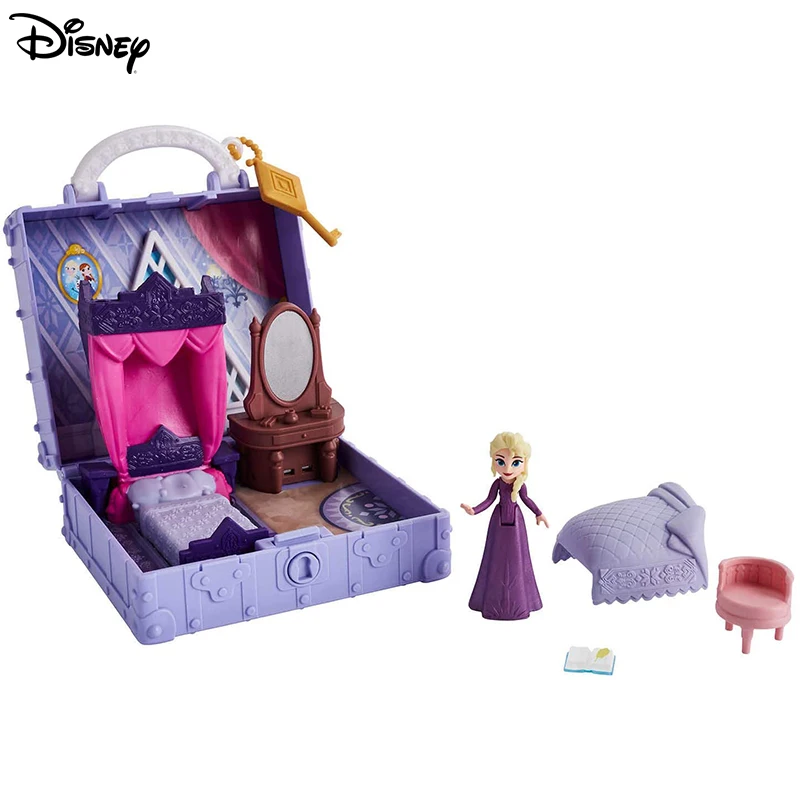 

Disney Frozen Adventures Elsa's Bedroom Pop-Up Playset with Handle Including Elsa Doll and Blanket Accessories Girl's Toy E6859