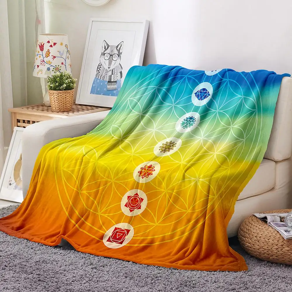 Одеяло для медитации ONGLYP с мандалой теплое мягкое плюшевое одеяло плед дивана