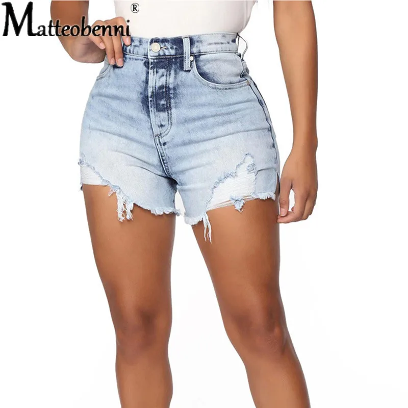 Streetwear Denim Shorts For Women 2021 Summer Fashion High Waist Ripped Cool With Tassel Pockets Casual Mini Short Jeans | Женская