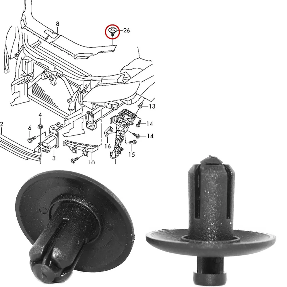 

Push Clip Pin Rivet 4D0807300 Fastener Trim Nylon Retainer Clips Top Cover Rivet 21.5mm Head Diameter For A8/S8/TT