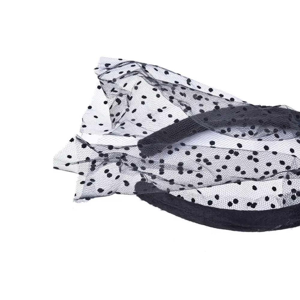 

1pc Sexy Lace Bunny Cat Ear Bob Veil Mask black Dot Headband Headwrap Party cosplay Costume Charming Hair Accessories