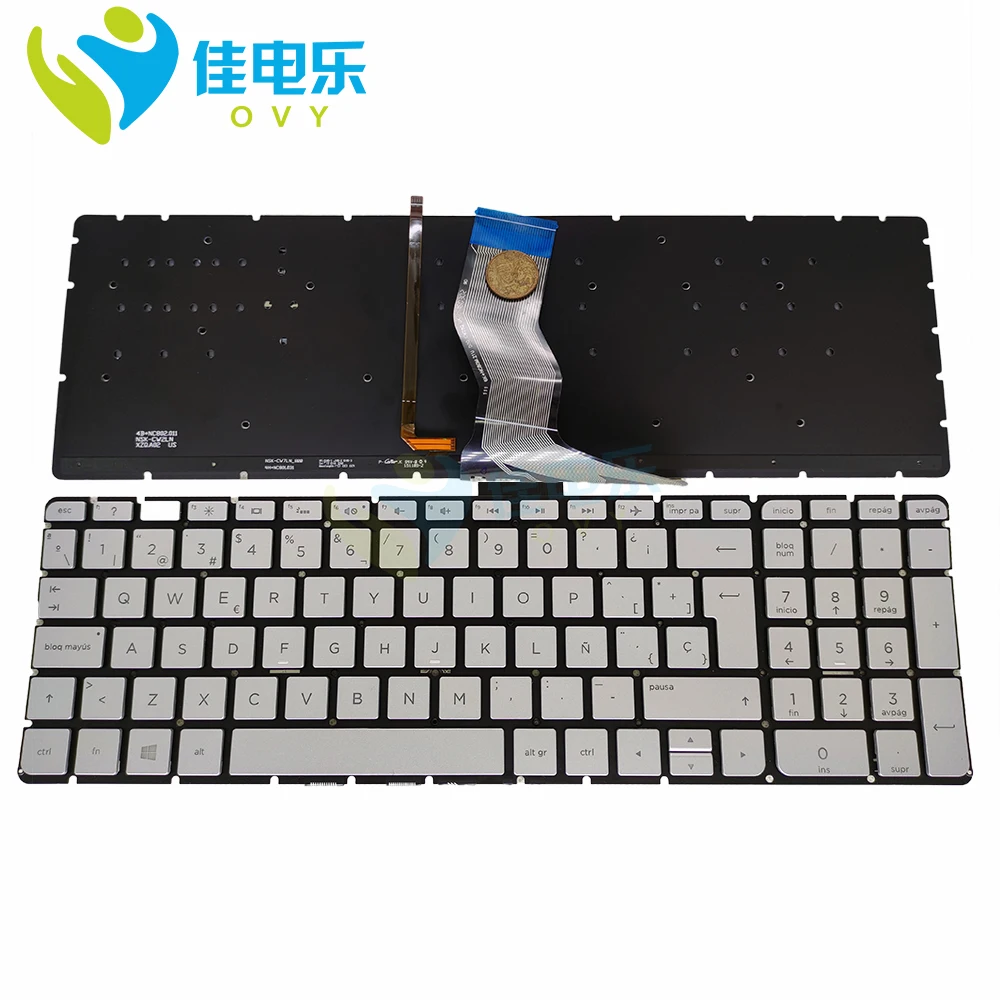 OVY SP задняя светильник Клавиатура для ноутбука HP Pavilion 15 AB ab100 15Z AE AW AQ испанский ES