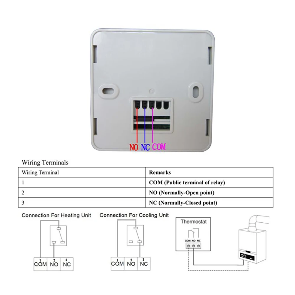

Gas Boiler Heating Temperature Controller Programmable Thermostat Wall Mounted Boiler Thermostat Blue Backlight Touch Button