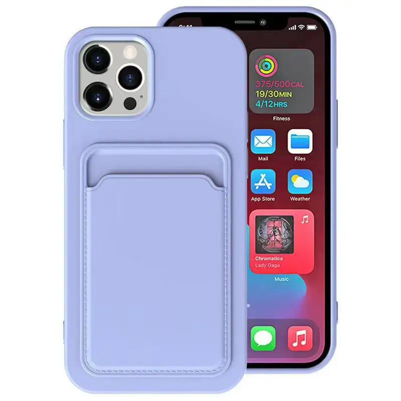 

IPhone11Pro Max/12Mini/XR/XS/X/8/7/6 Plus Simple Soft Silicone Card Insert Multifunctional Anti-fall Mobile Phone Case Wholesale
