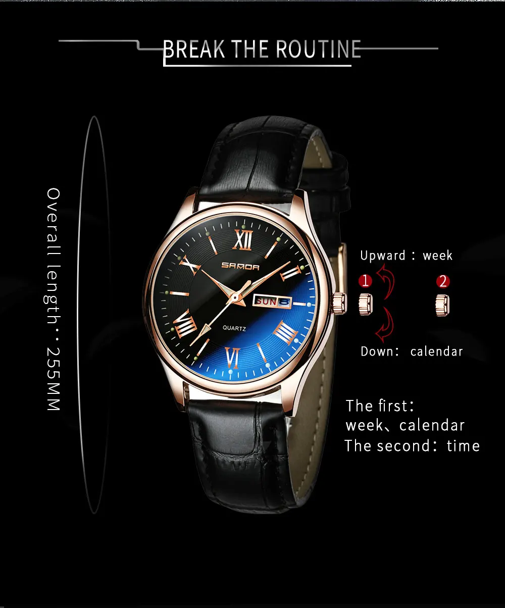 Sanda сногсшибательный стиль высококлассные модные бизнес мужские часы Blu-Ray стекло