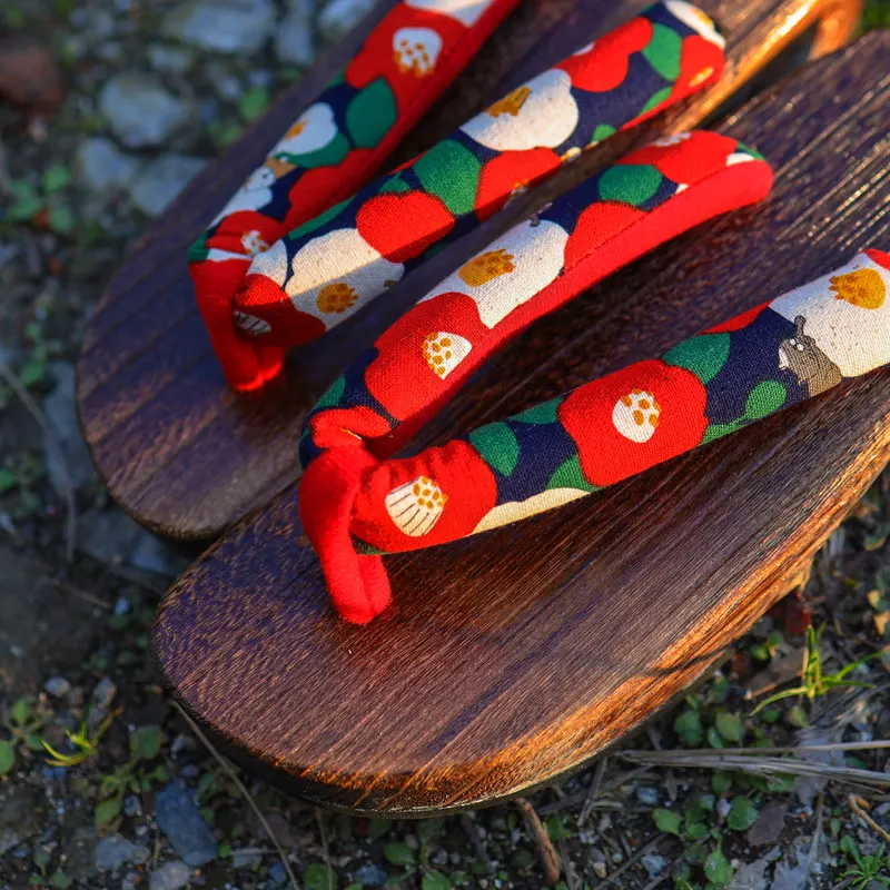 WHOHOLL Clogs Women's Japanese Sandals Cos Geta Flip-flops Thick Bottom Wood Slippers Summer Anti-skid High Heel Wedge Sandals