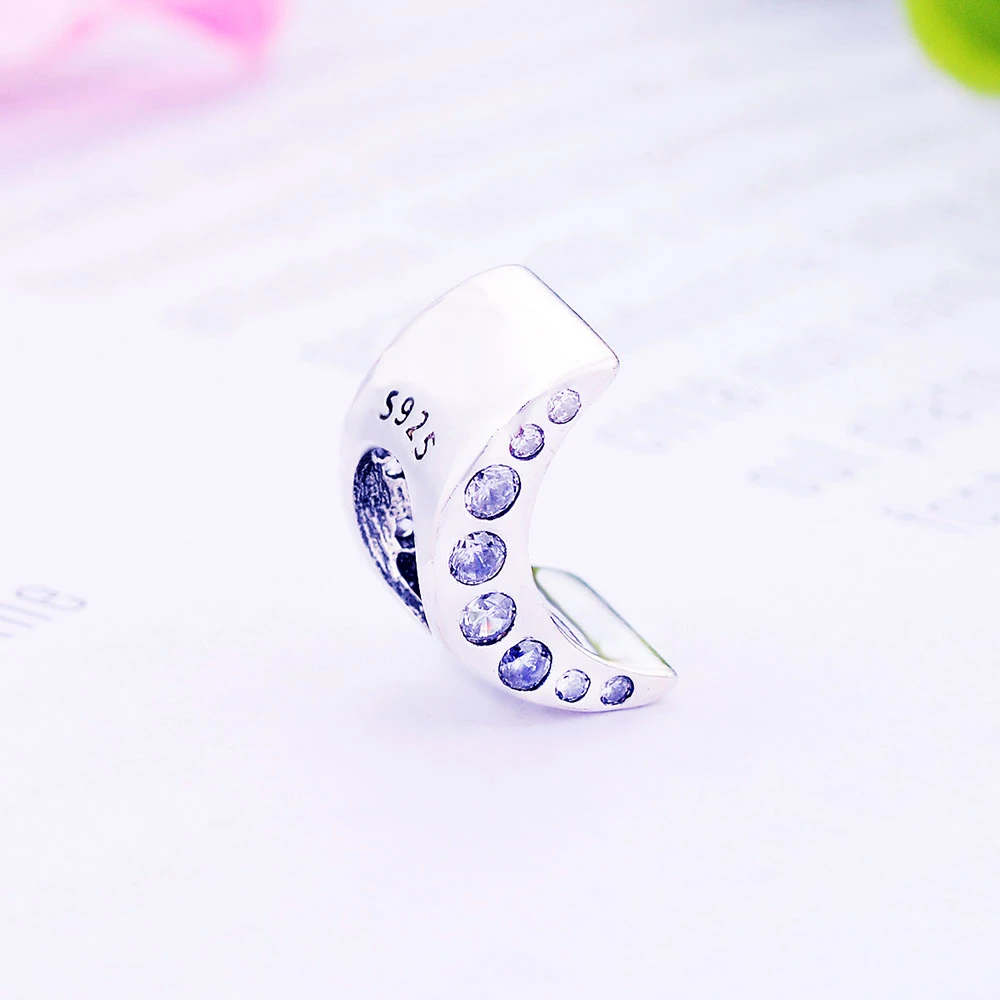 Оптовая продажа цена браслет шарма класса люкс 925 стерлингового серебра луна