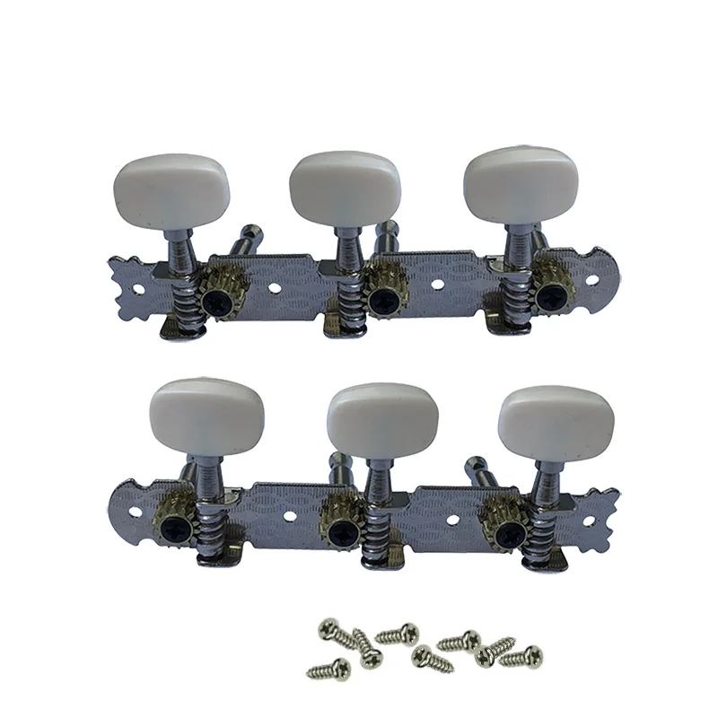 

G322 1SET Sliver Classical Guitar String Tuning Pegs Machine Heads Tuners Keys Parts Guitar Parts With 8 Screws