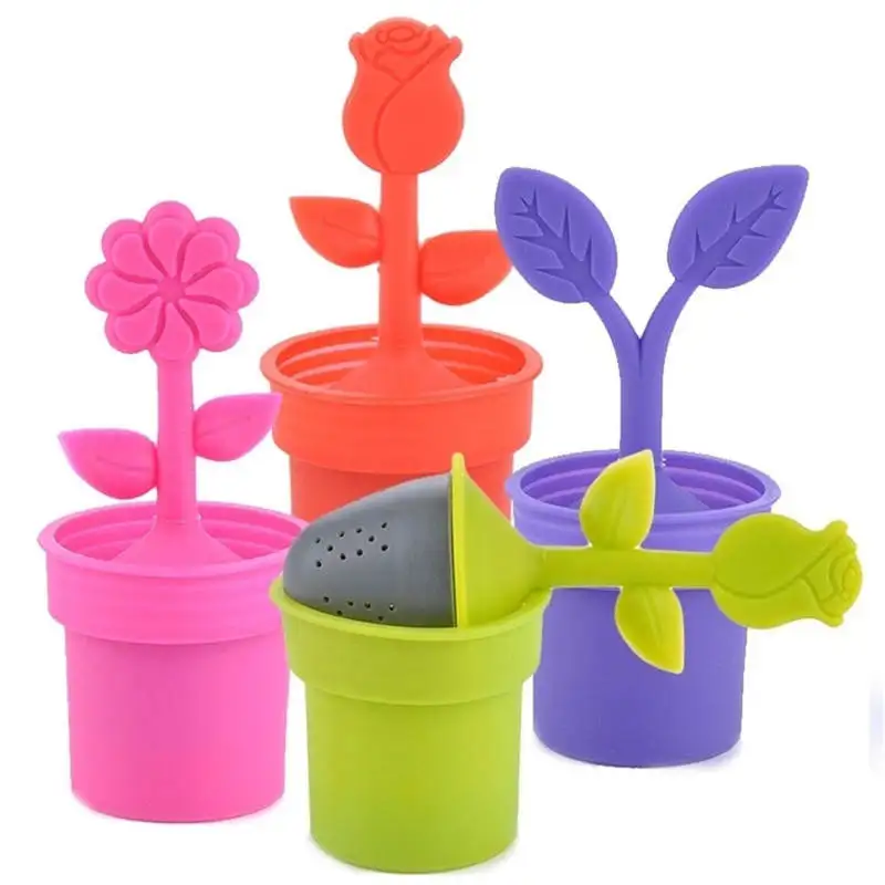 1 шт. новый стиль модный многоцветный цветочный горшок ситечко для домашнего чая