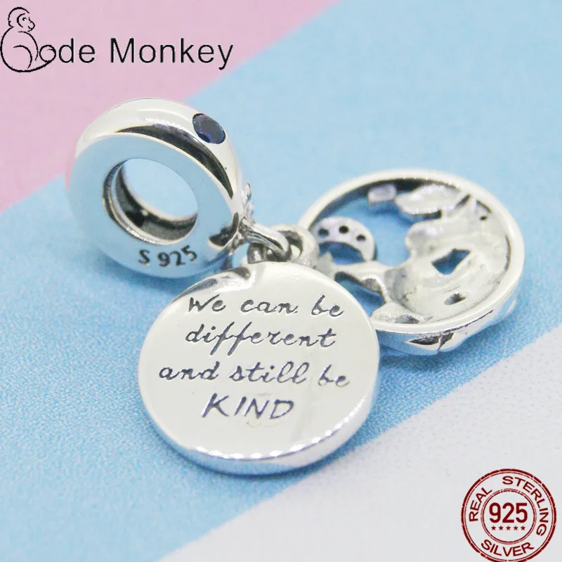 CodeMonkey Аутентичные 925 пробы серебряные милые бусы с лисой подходят для