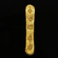 1pcs china antique collection rotundity golden bar gold bullion ingot family decoration metal handicraft
