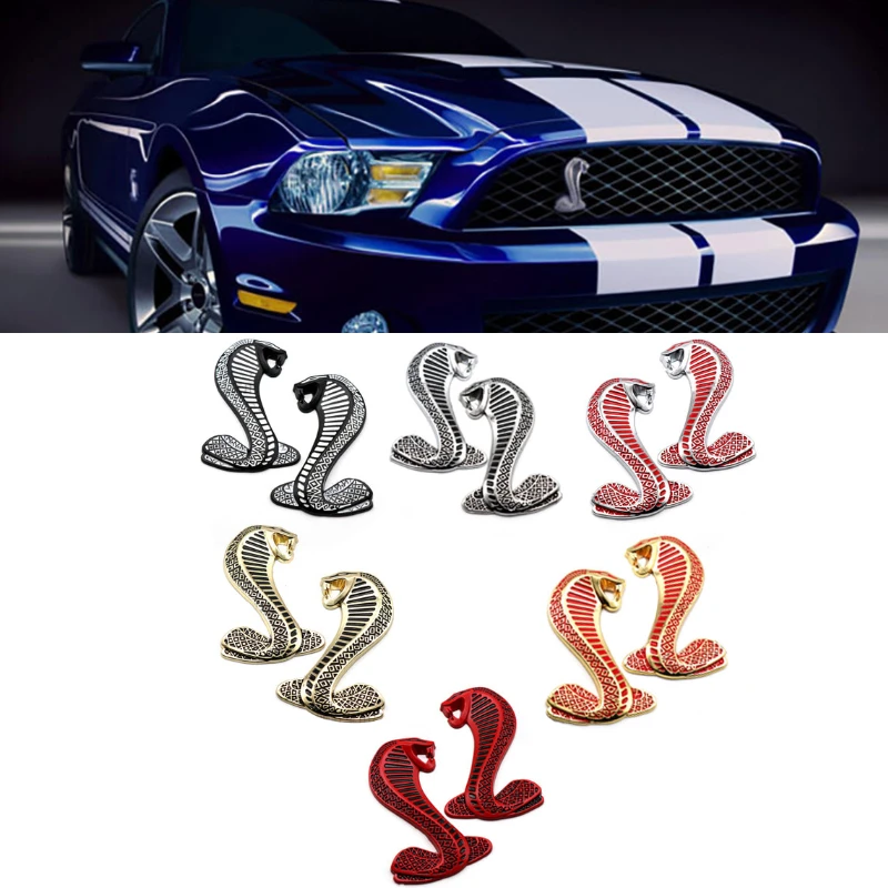 For Ford SHELBY Logo F150 Mondeo Mustang Focus 3 2 Fiesta MK7 Kuga Alloy Car Sticker Styling Auto Front Grille Emblem Decoration