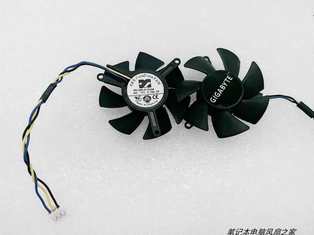 Оригинальный вентилятор для видеокарты Gigabyte GTX1050/1050Ti FS1250-S2053A 12 В 0 19a | Компьютеры и