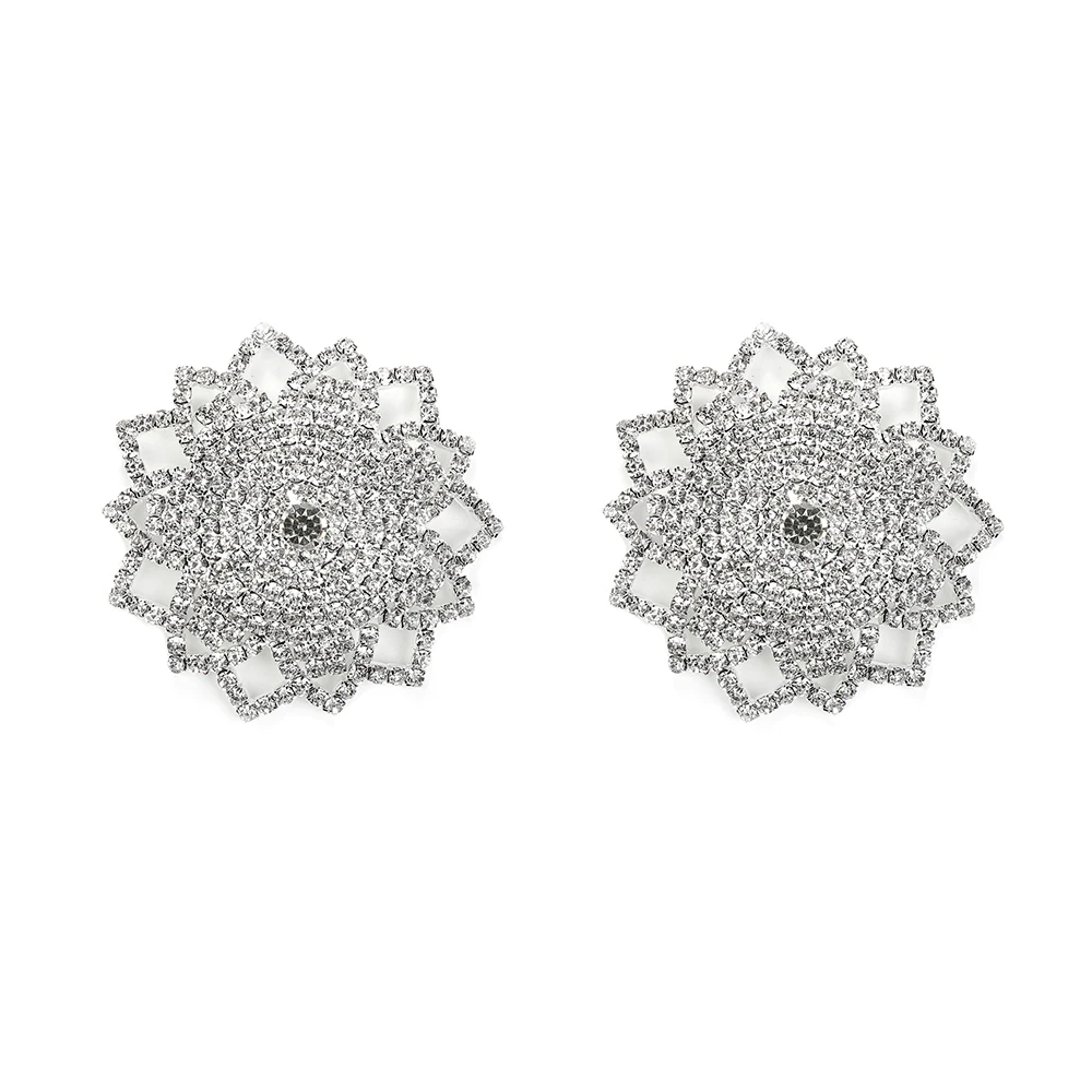 1 Pair Silver Rhinestone Nipple Cover New Sexy Women Nipple Pasties Breast Protector Self Adhesive Reusable Wear Nipple Stickers