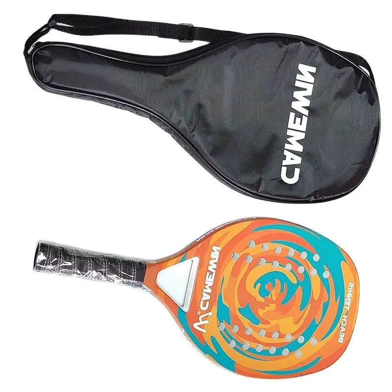 

2021Adult Professional Full Carbon Beach Tennis Paddle Racket Soft EVA Face Tennis Raqueta With Bag Unisex Equipment