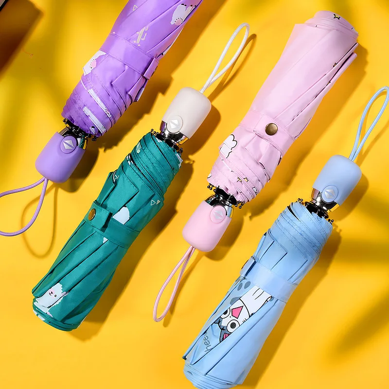 Новый стиль кошка и цветы ветрозащитный Сверхлегкий Защита от солнца Дождь