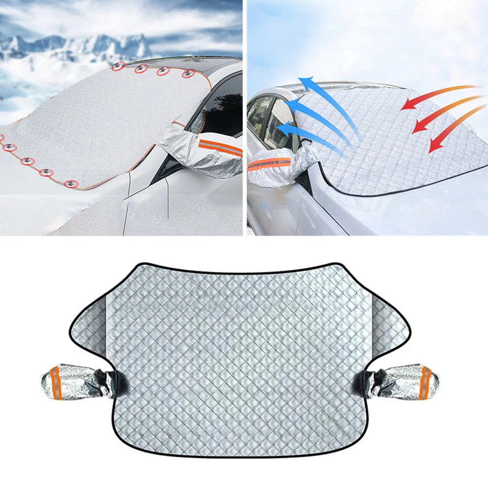 

Car Windshield Snow Cover Half Car Windshield Snow Cover Universal Winter Ice Frost Protector Sunshade Magnetic+reflective Strip