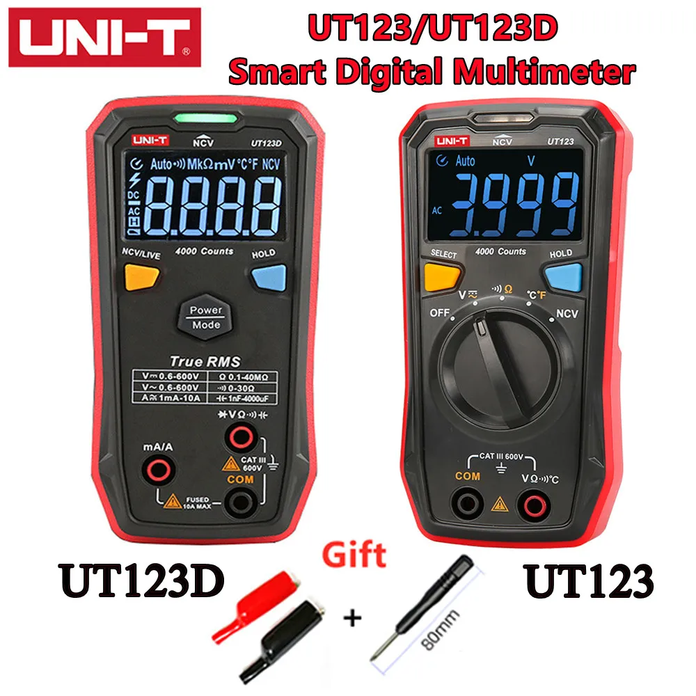 UNI T UT123 /UT123D бытовой карманный цифровой мультиметр бесконтактная проверка