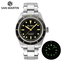 san martin 38mm vintage 6200 pencil hands retro diver watch luxury sapphire nh35a yn55a men automatic mechanical watches 20bar