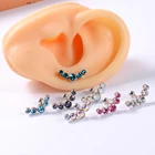 70 шт.лот пять кристаллов уха Козелок хрящ 361L хирургическая сталь Cz Спираль пирсинг винт шариковая мочка серьги штанга Украшения для тела