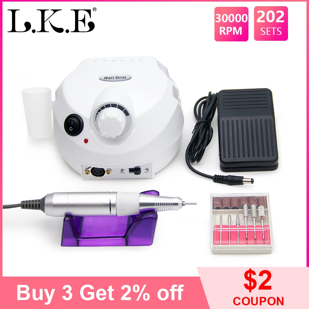 Электрическая пилка для ногтей аппарат маникюра педикюра набор с резцом LKE 30000