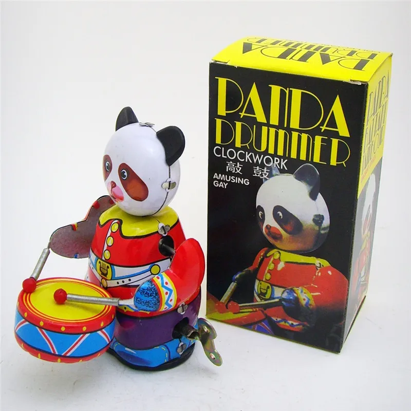 Барабанная панда коллекция для взрослых античный стиль заводные жестяные