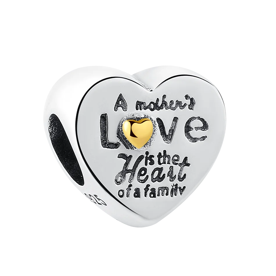 Женский браслет из серебра 925 пробы с шармами в виде сердца пробы|Бусины| |