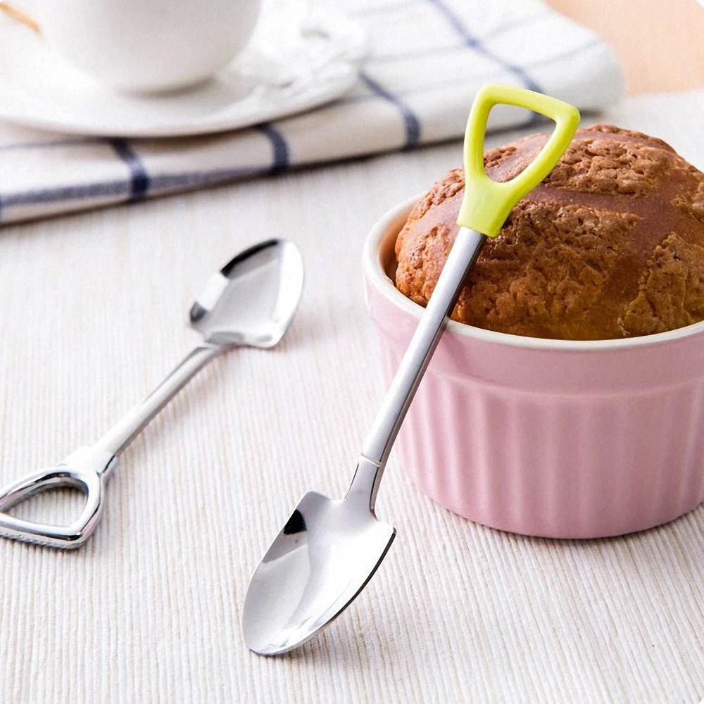 Прекрасный Детский металлический Нержавеющая сталь ложки Творческий Лопата