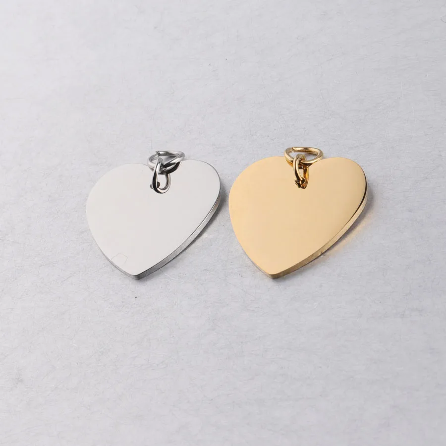 

Fnixtar Love Heart Charms With 0.8x7mm Hang Ring Mirror Polishe Stainless Stee Heart Pendant For DIY Making 25x25m 20piece/lot