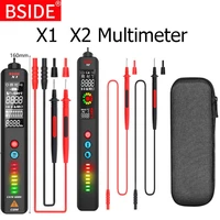 bside multimeter x2 x1 infrared thermometer flashlight smart voltage detector lcd 3 modes ac dc voltage sensor pen multimeters