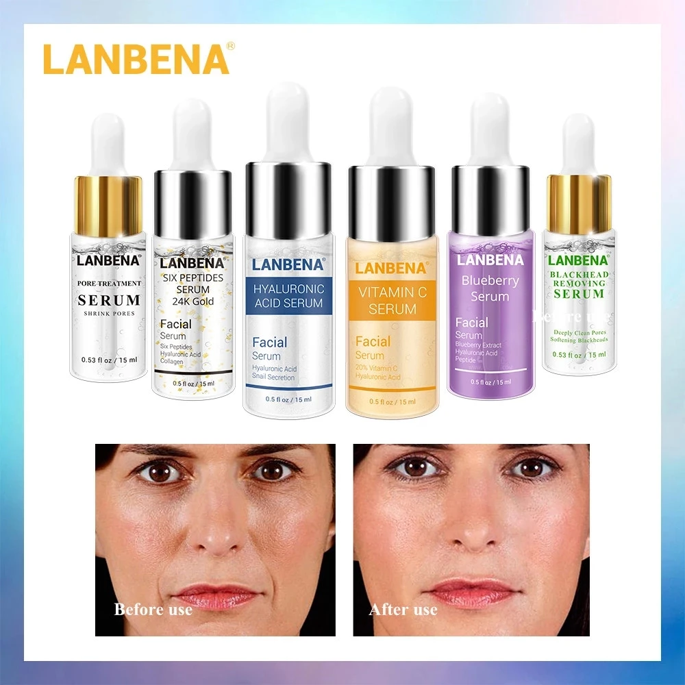 

LANBENA Hexapeptide 24k Gold Hyaluronic Acid Vitamin C Facial Essence Liquid Whitening&Brightening Anti-aging and Anti-wrinkle