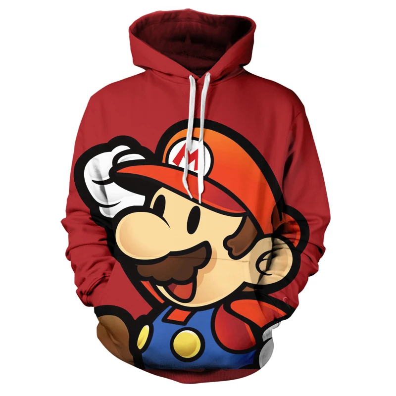

Spring and autumn new sweater Mario 3d printing men's sweater comfortable and cute small size boy pullover hoodie