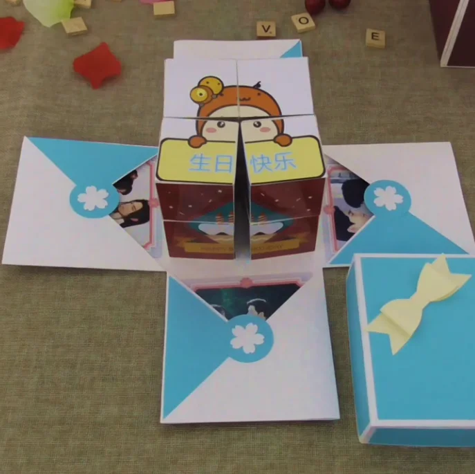 Взрыв Альбом diy на заказ коробка бесконечная флип фото творческий ручной работы