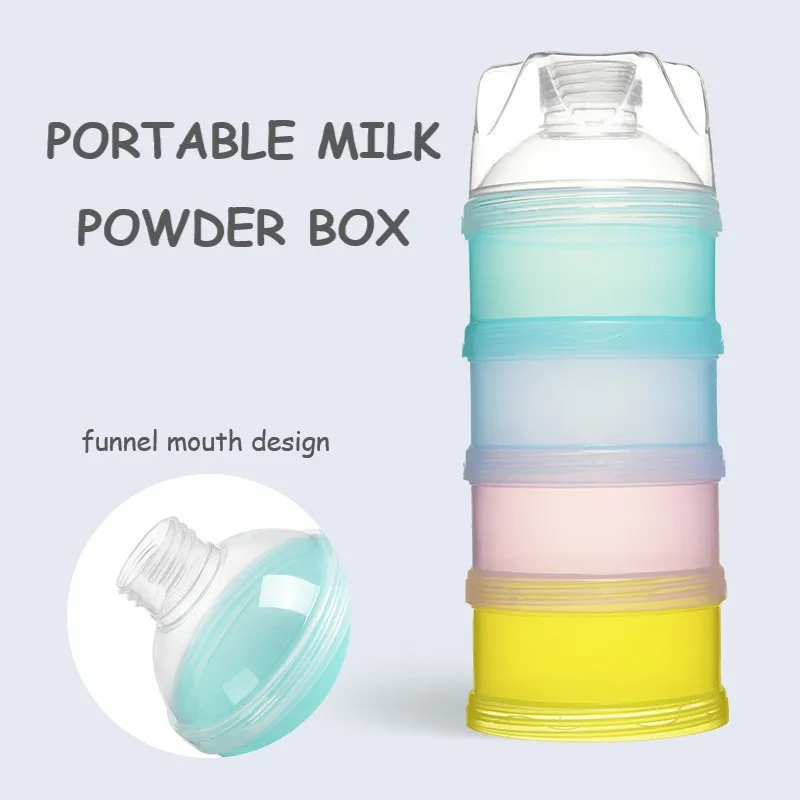 

3/4-слойный разноцветный дозатор для молока и порошка, контейнер для хранения, коробки для хлопьев, коробка для хранения детских закусок